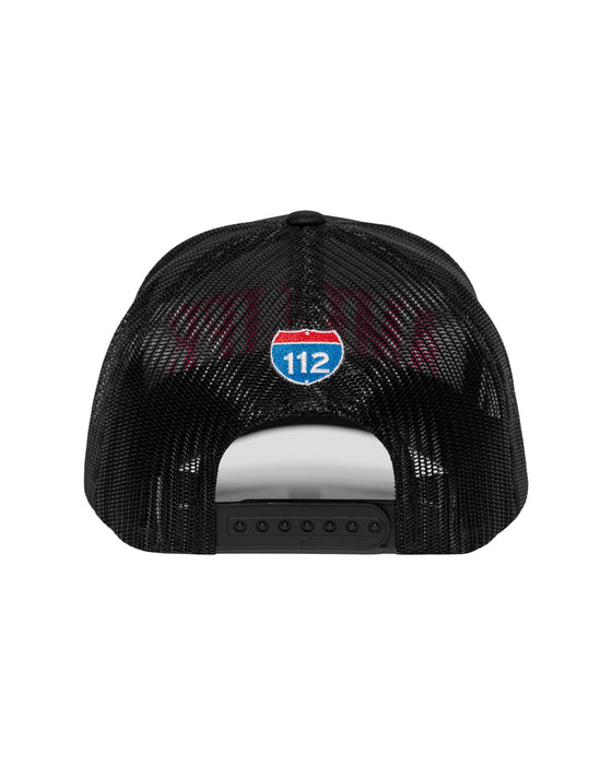 Amplife® Black & Pink Curved Bill Trucker Snapback Back