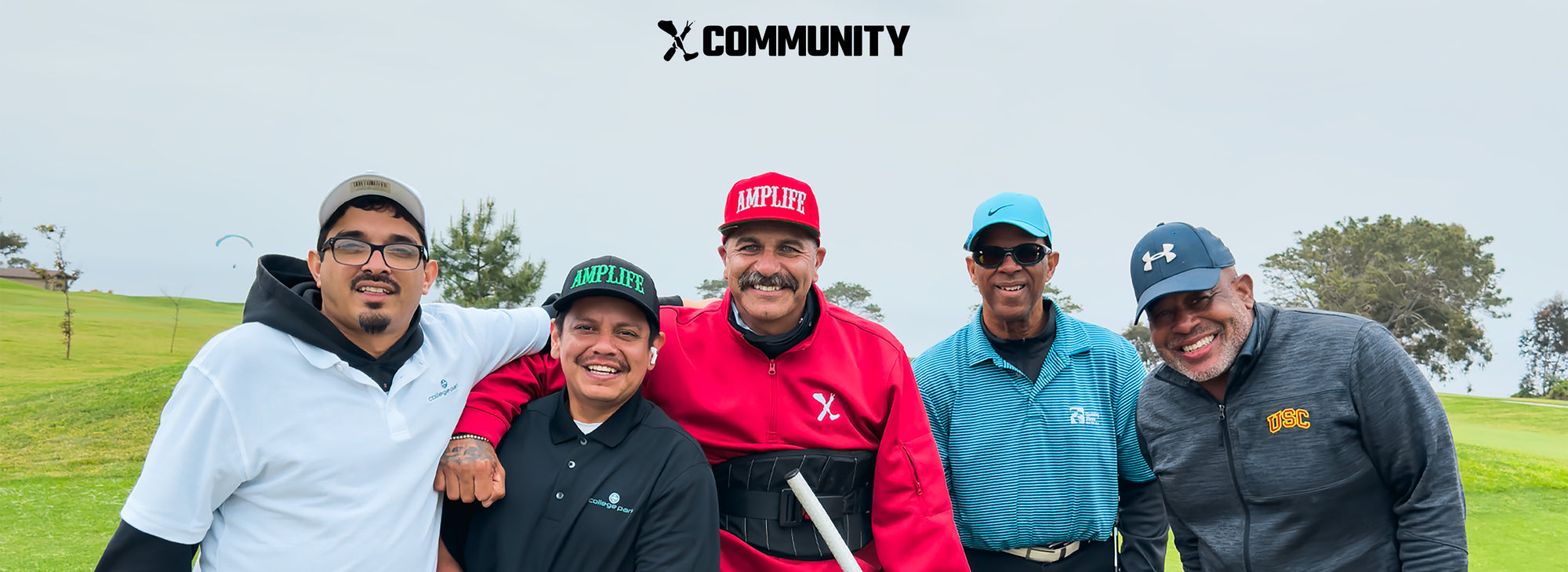 Amplife® & Amplife® Foundation Founder Abdul Nevarez and Team Amplife® Ambassador Oscar Loreto, Jr. with their group during the 2024 Torrey Pines Adaptive Golf Championship.
