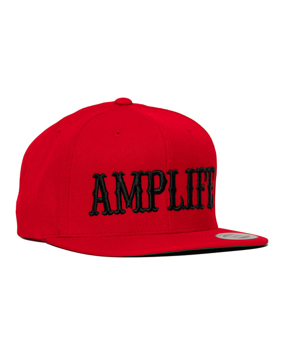 Amplife® Red & Black Flat Bill Snapback Side