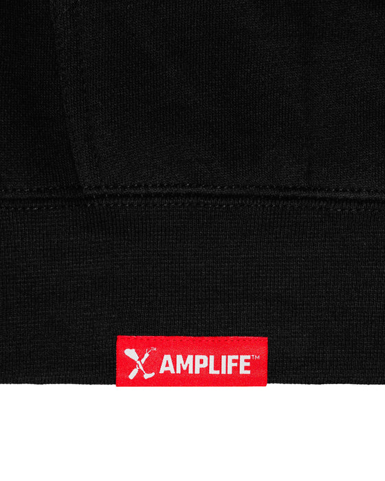 Amplife® Signature Black Hoodie Hem Tag