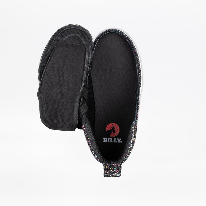 Black Multi Glitter BILLY Classic D|R II High top open on a white background