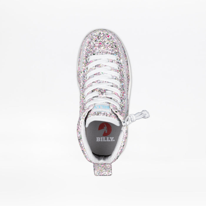 Silver Multi Glitter BILLY Classic D|R II High top on a white background