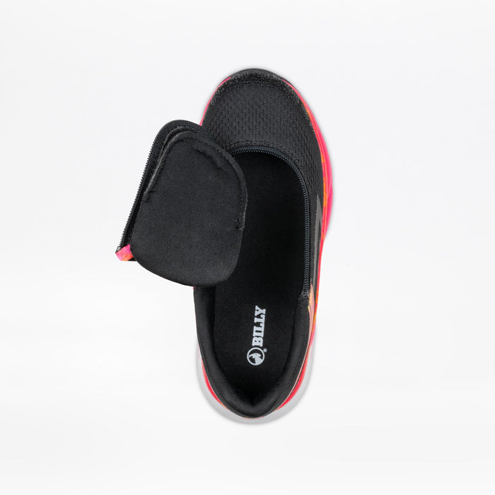 Black/Fuchsia Fire BILLY Sport Inclusion top open on a white background