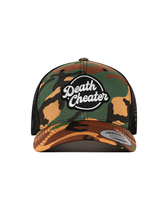 Death Cheater Halo Patch Camo & Black Curved Bill Snapback