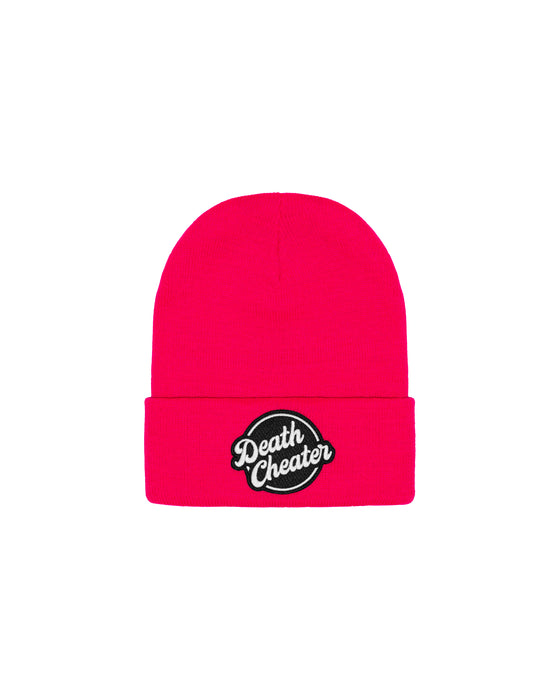Death Cheater Halo Patch Hot Pink Beanie