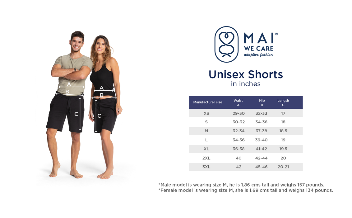 MAI We Care Unisex Post Knee Surgery Adaptive Shorts