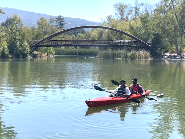 NorCal SCI participants kayaking in Vasona Lake.