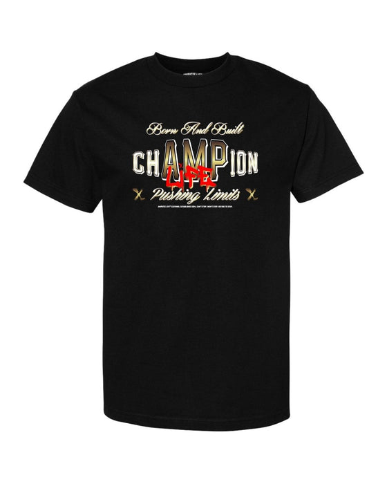 AMPLIFE BORN AND BUILT CHAMPION BLACK & GOLD T-SHIRT - T-SHIRTS - AMPLIFE™