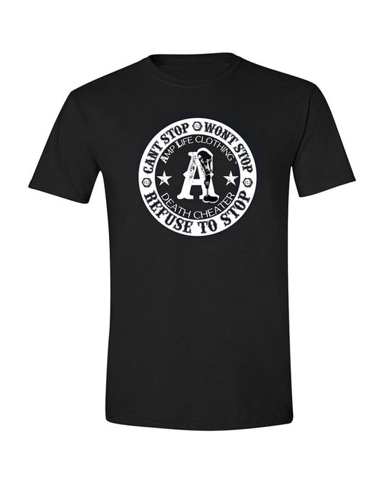 AMPLIFE DEATH CHEATER BLACK & WHITE T-SHIRT - T-SHIRTS - Amplife®