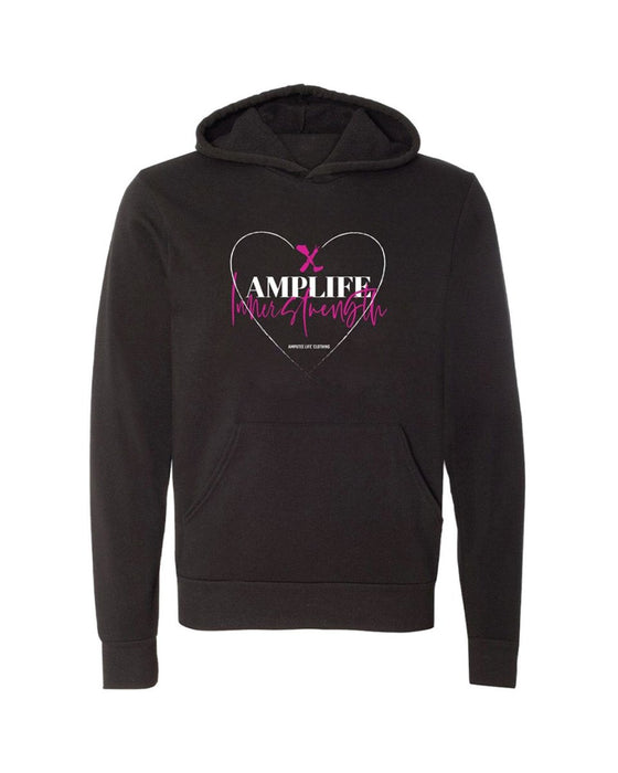 AMPLIFE INNERSTRENGTH HEARTBEAT BLACK & PINK HOODIE - HOODIES - Amplife®