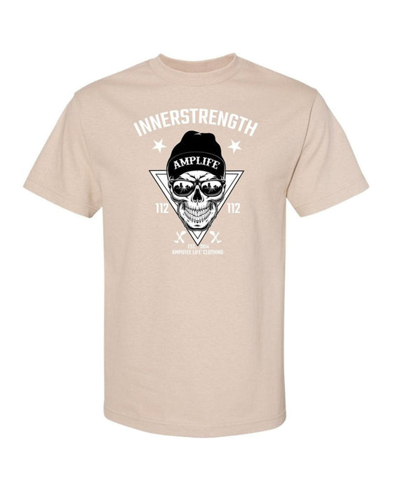 AMPLIFE INNERSTRENGTH SKULL KHAKI T-SHIRT - T-SHIRTS - Amplife®