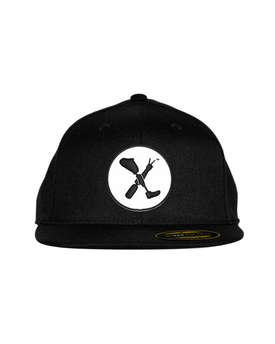 AMPLIFE LOGO PVC PATCH BLACK FLEXFIT FLAT BILL FITTED - HATS - AMPLIFE™