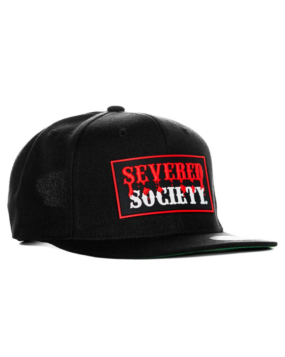 SEVERED SOCIETY DRIP PVC PATCH BLACK FLAT BILL SNAPBACK - HATS - AMPLIFE™