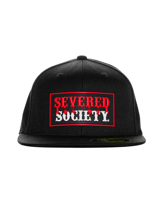 SEVERED SOCIETY DRIP PVC PATCH BLACK FLEXFIT FLAT BILL FITTED - HATS - AMPLIFE™
