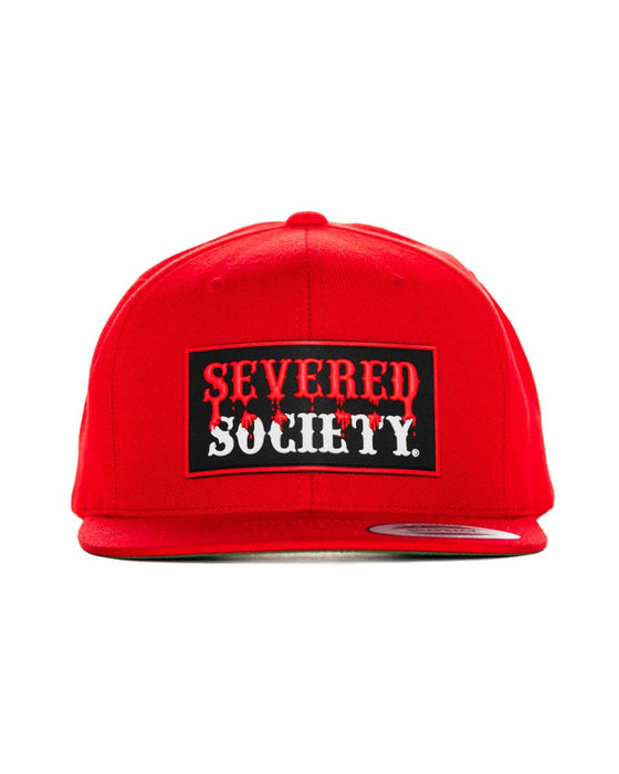 SEVERED SOCIETY DRIP PVC PATCH RED FLAT BILL SNAPBACK - HATS - AMPLIFE™