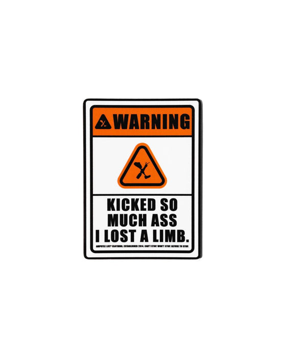 WARNING LOST A LIMB DIE CUT VINYL STICKER - STICKERS - AMPLIFE™