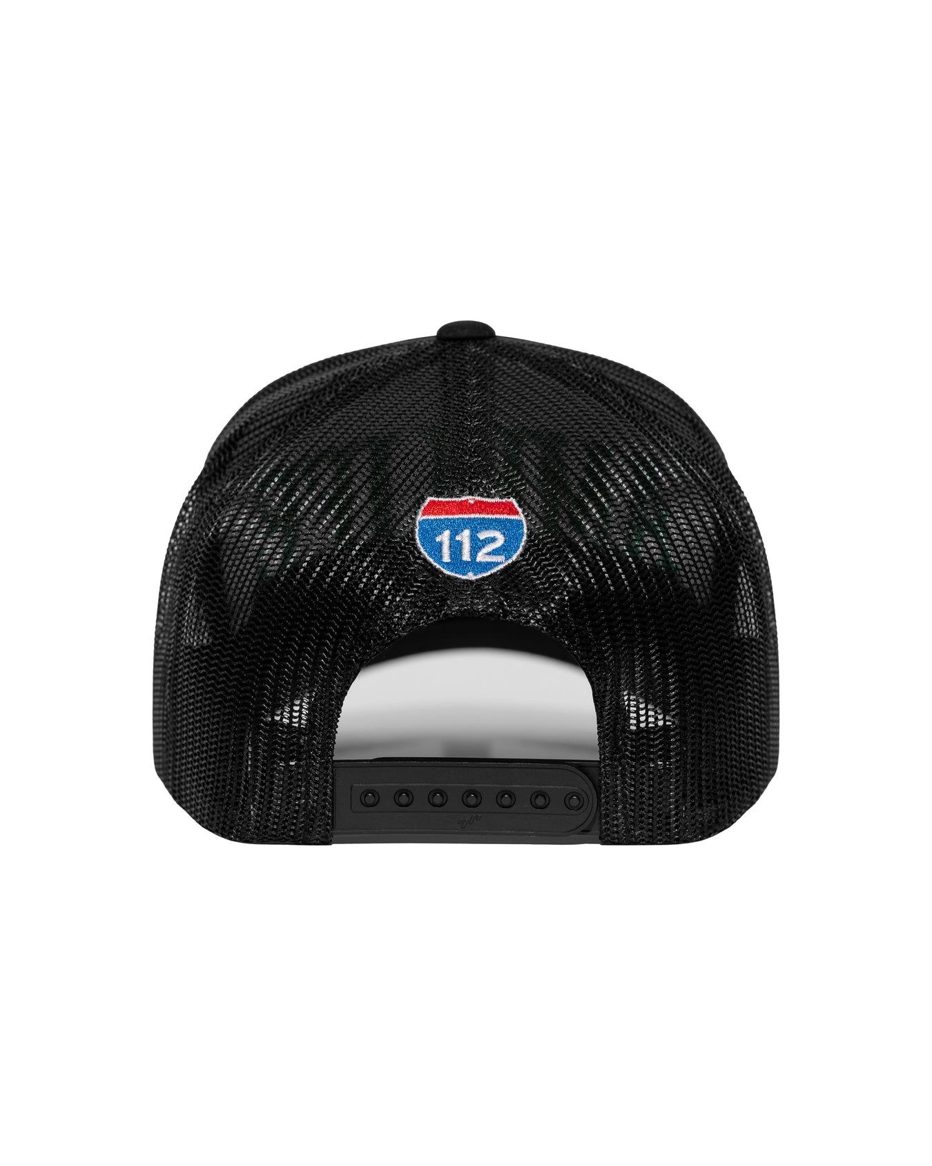 Amplife® Black & White Curved Bill Trucker Snapback