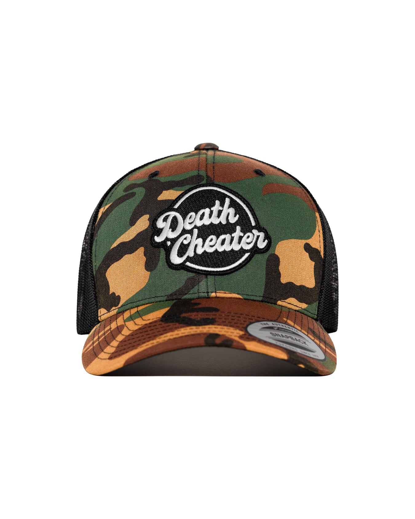 Death Cheater™ Halo Patch Camo & Black Curved Bill Snapback