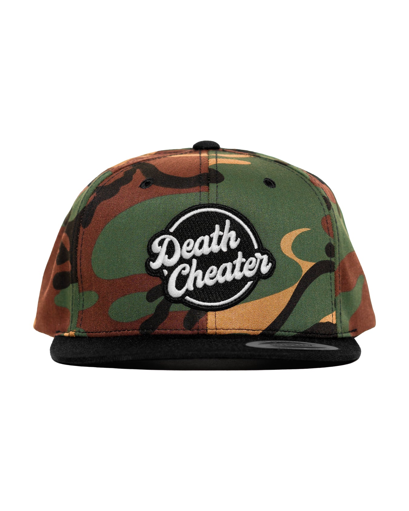 Death Cheater™ Halo Patch Camo & Black Flat Bill Snapback