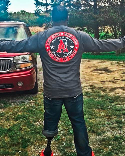 Ampstrong Cardinal Red & Gold Long Sleeve T-Shirt