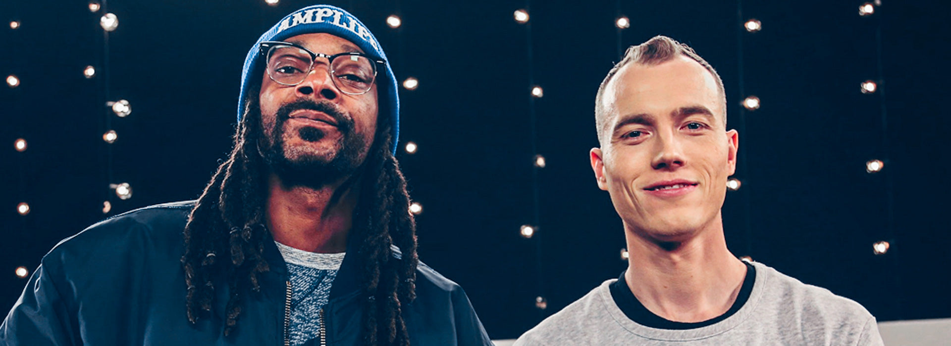 SNOOP DOGG ROCKING BLUE AMPLIFE BEANIE ON SKEE TV