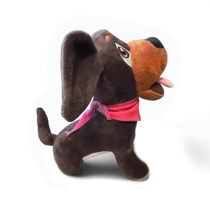 Adventures of Roxy 3-legged dog Roxy plush right side view on a white background