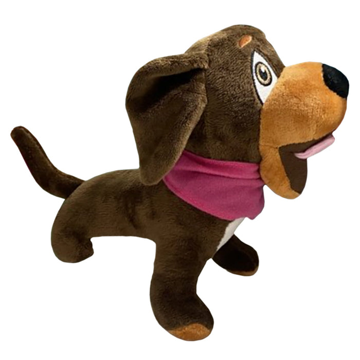 Roxy dog plushie front right on a white background