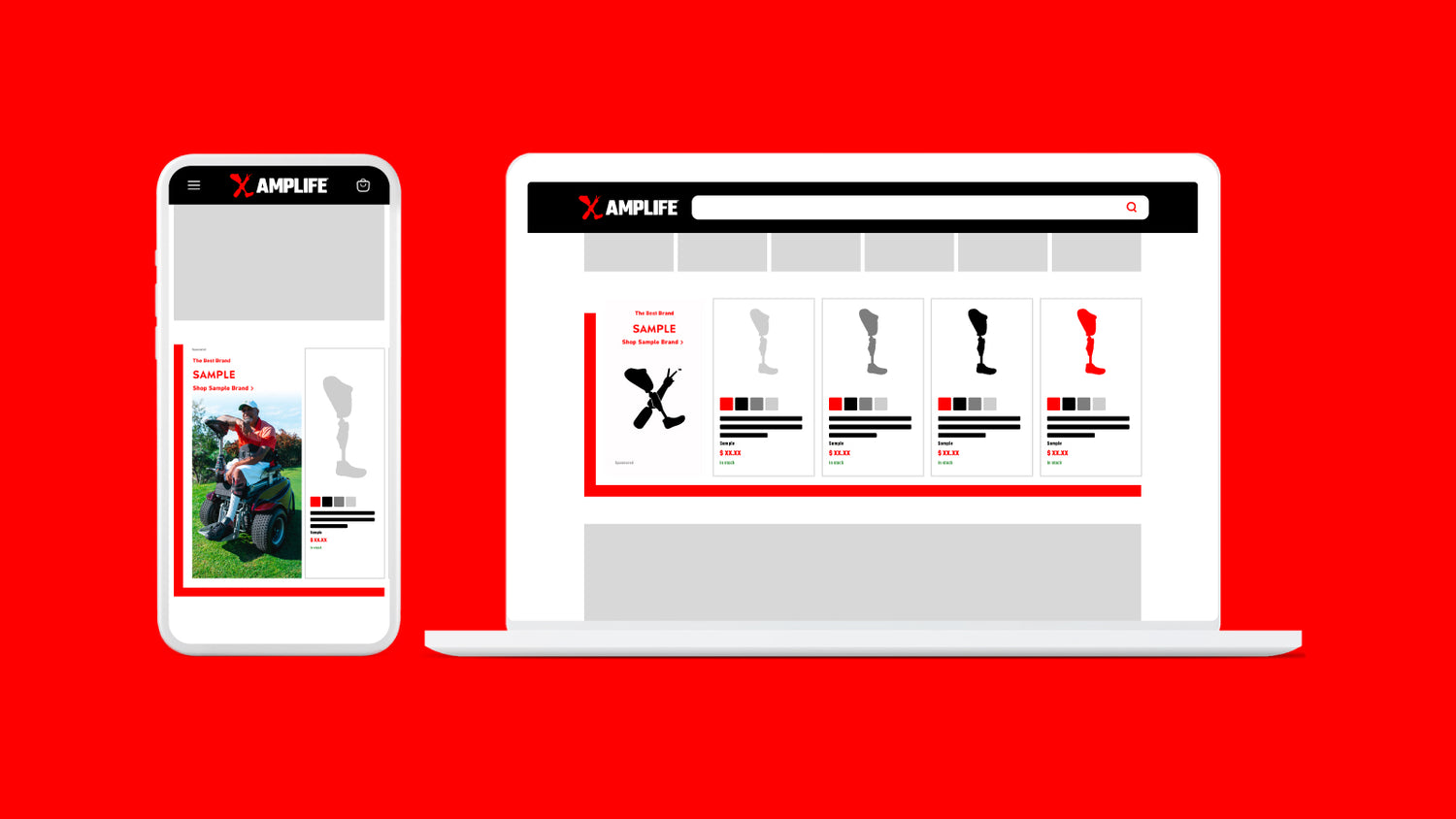 AMPLIFE ADVERTISING SPONSORED BRAND EXAMPLE ON DESKTOP AND MOBILE