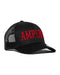 Amplife® Black & Red Curved Bill Trucker Snapback Side