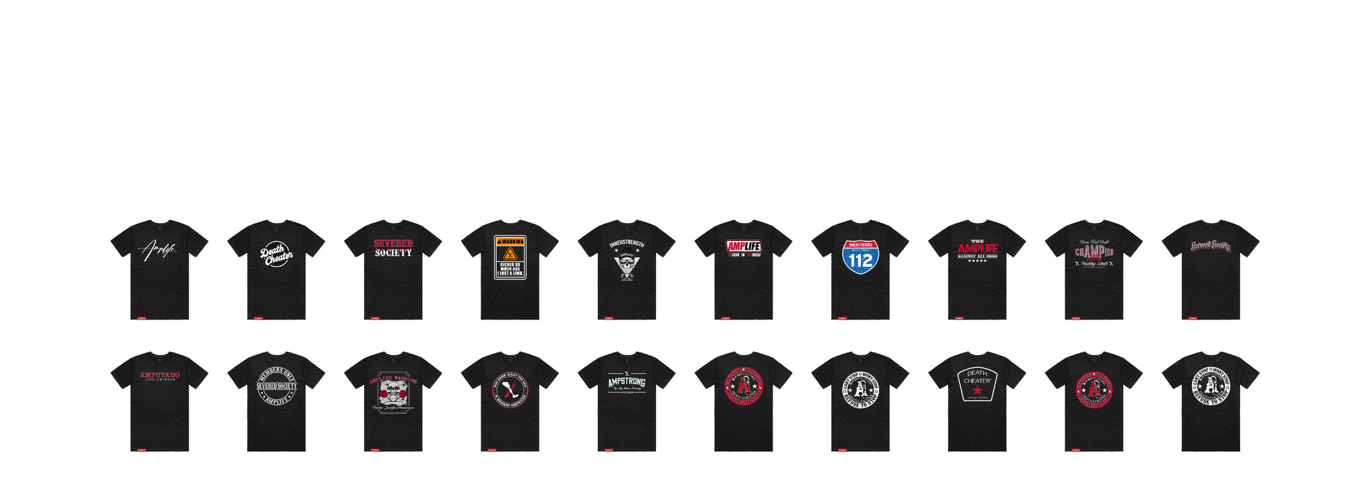 Amplife® Classics T-Shirts collage on a white background