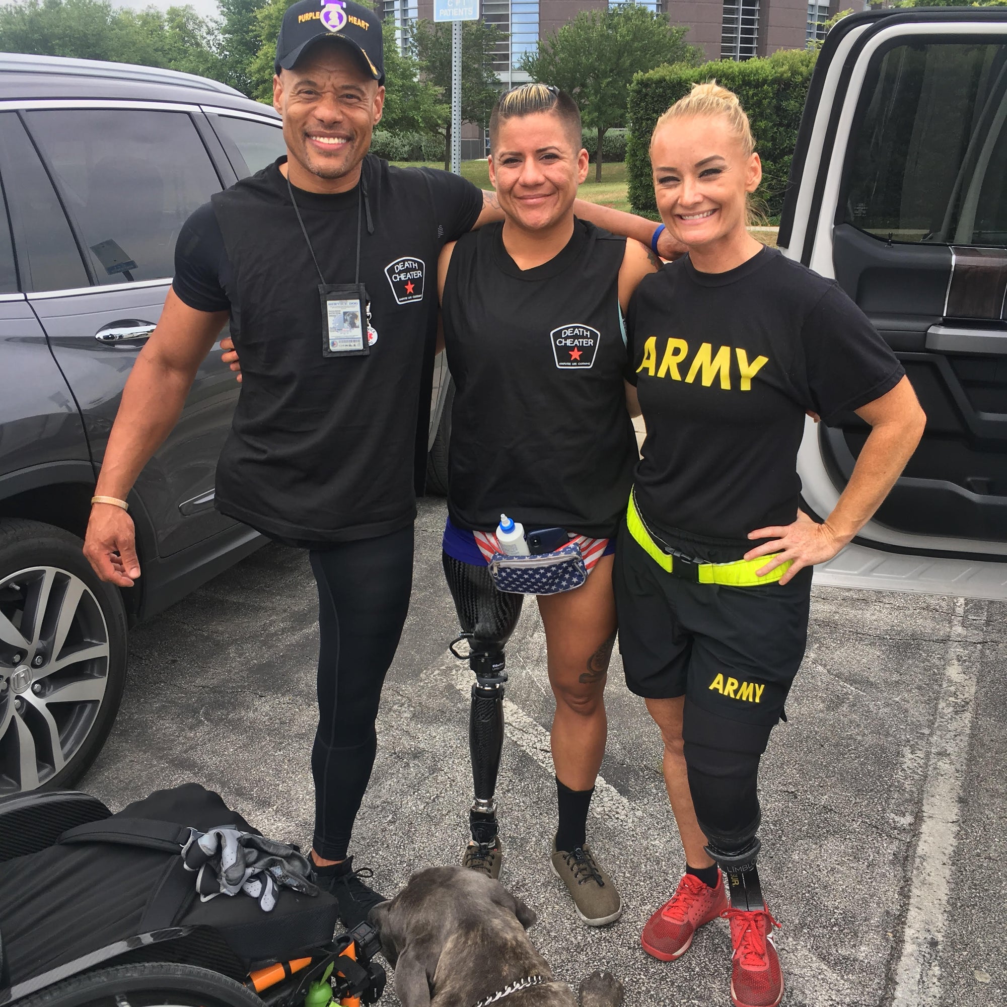 Portrait of Amplife® Supporter Tony Drees with two Amplife Supporters 