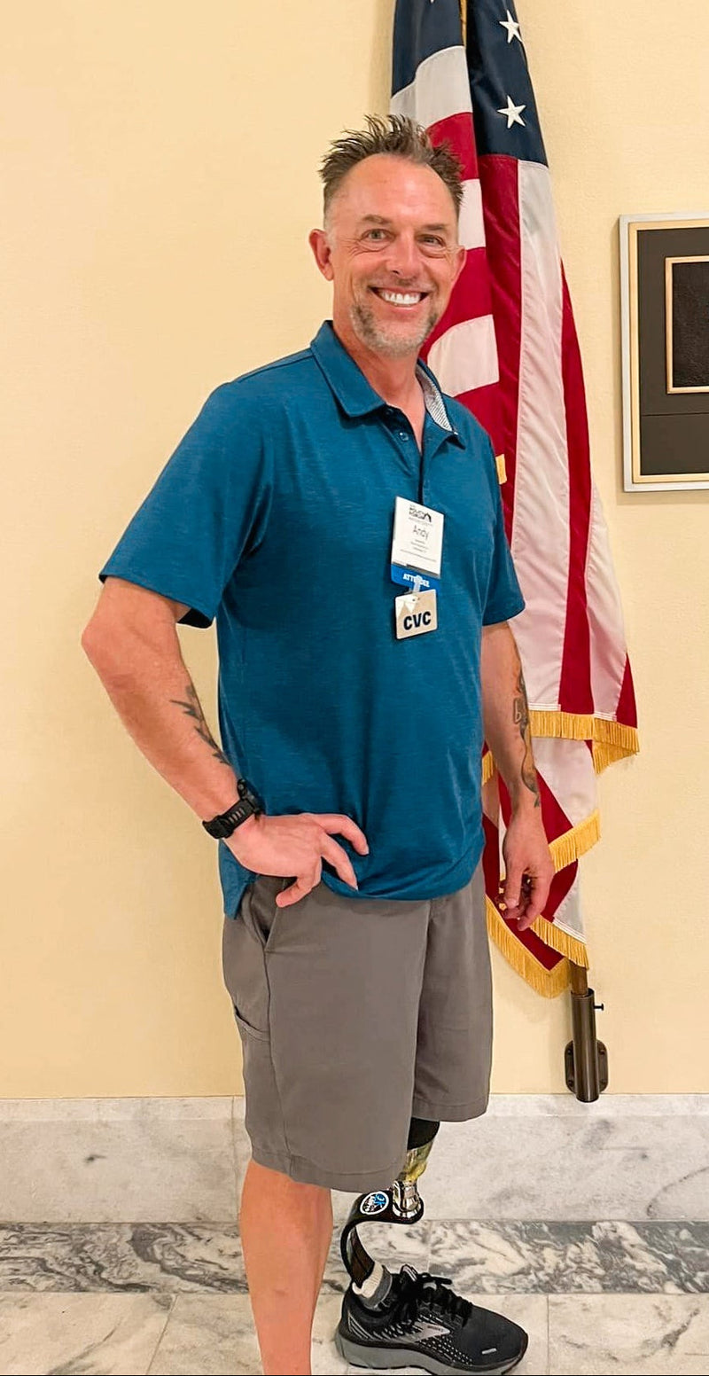 Portrait of Team Amplife® Ambassador Andrew May in the U.S. Capitol in front of his representative's office