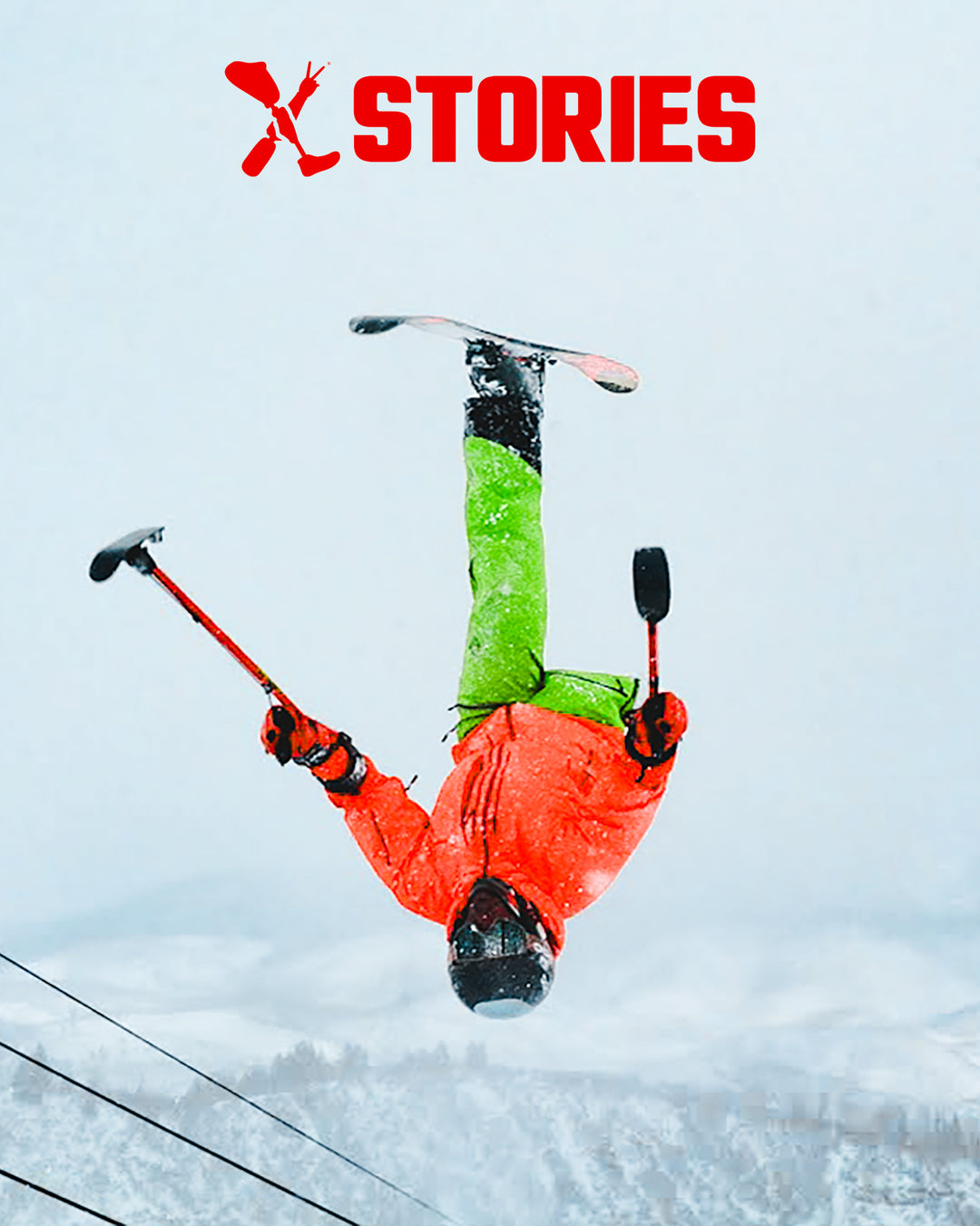 Amplife® Supporter Tony Drees backflipping while skiing