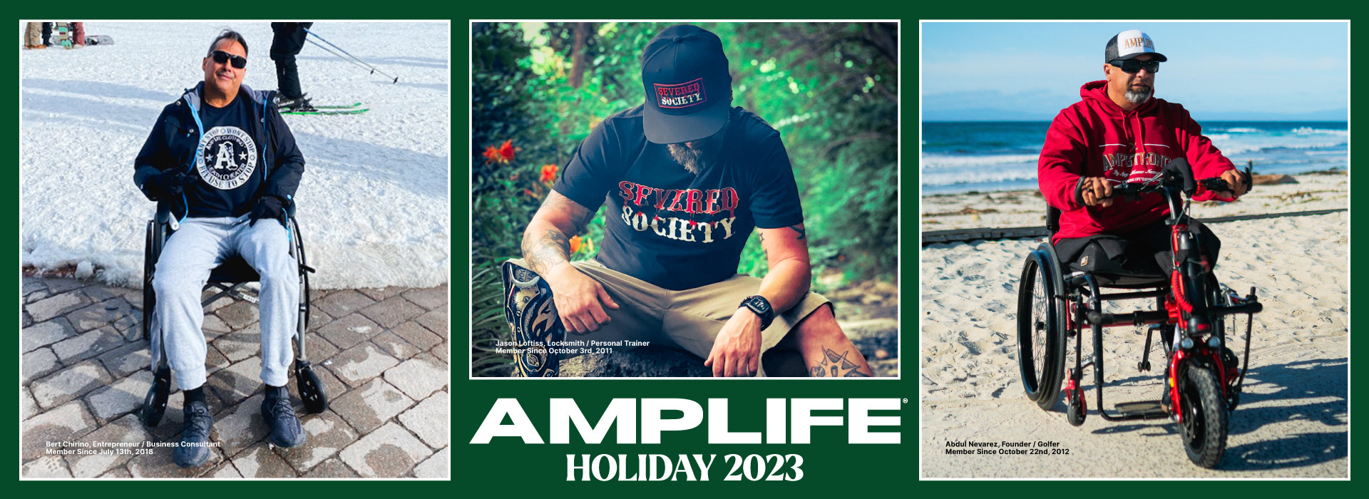 Team Amplife® Ambassadors Bert Chirino, Jason Loftiss and Abdul Nevarez enjoying Amplife® Holiday 2023