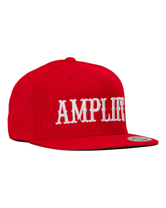 Amplife® Red & White Flat Bill Snapback Side