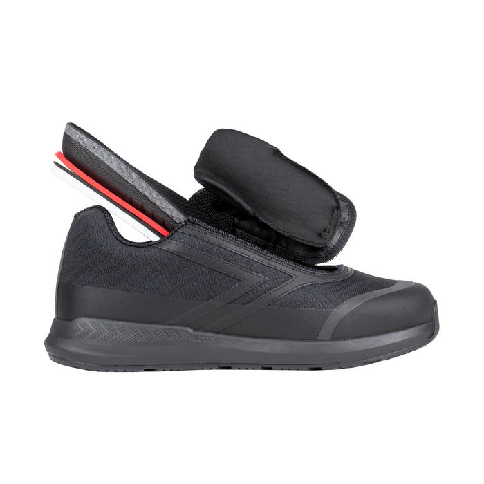 Men's Black to the Floor BILLY Goat side with insert in shoe on a white background