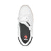 Men's White Leather BILLY Comfort Luxe top open on a white background