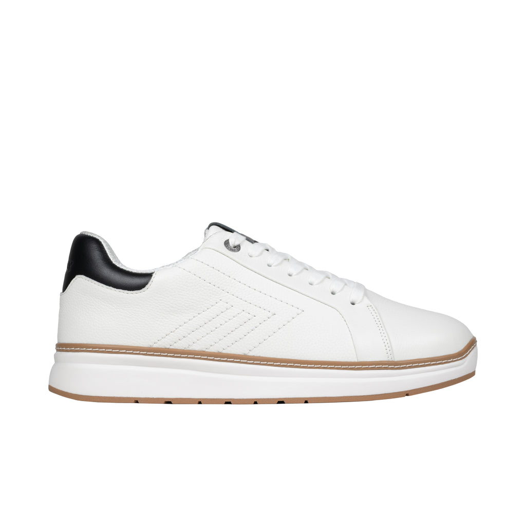 Men's White Leather BILLY Comfort Luxe Straight Zipper Opening