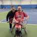 Portrait of Cincinnati Tennis Foundation Championship wheelchair and para-standing competitors with their tennis racquets.