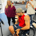 Equip Products Leg Strap for Wheelchair Users being tested in the gym.