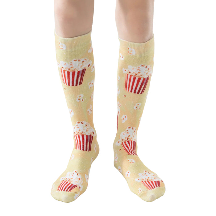 Lairos Cinema Pop Kids' AFO Socks worn on model on a white background