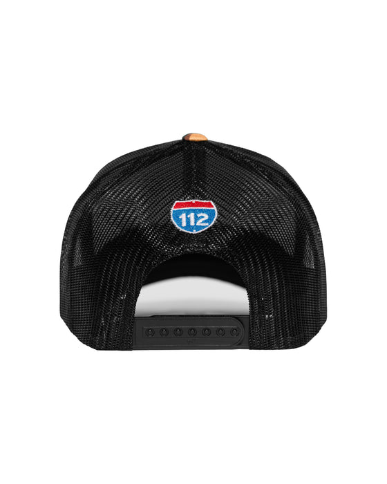 Death Cheater Halo Patch Camo & Black Curved Bill Trucker Snapback