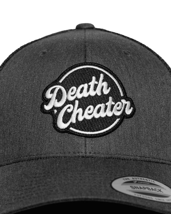 Death Cheater Halo Patch Grey Curved Bill Trucker Snapback