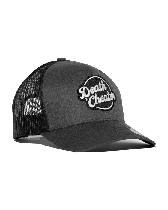 Death Cheater Halo Patch Grey Curved Bill Trucker Snapback