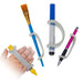 Colorful art tools with a platinum EaZyHold Grid Aid on a white background