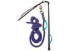 Purple horse leash and bridle with a blue EaZyHold Grid Aid a white background