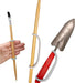 Set of gardening tools including a trowel, pruner, and brush with a platinum EaZyHold Grip Aid on a white background