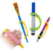 Colorful art tools with an EaZyHold Grid Aid on a white background