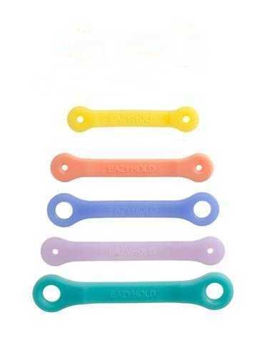 Set of five colorful EaZyHold Grip Aids on a white background