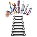 Colorful tools with a black EaZyHold Grip Aid on a white background